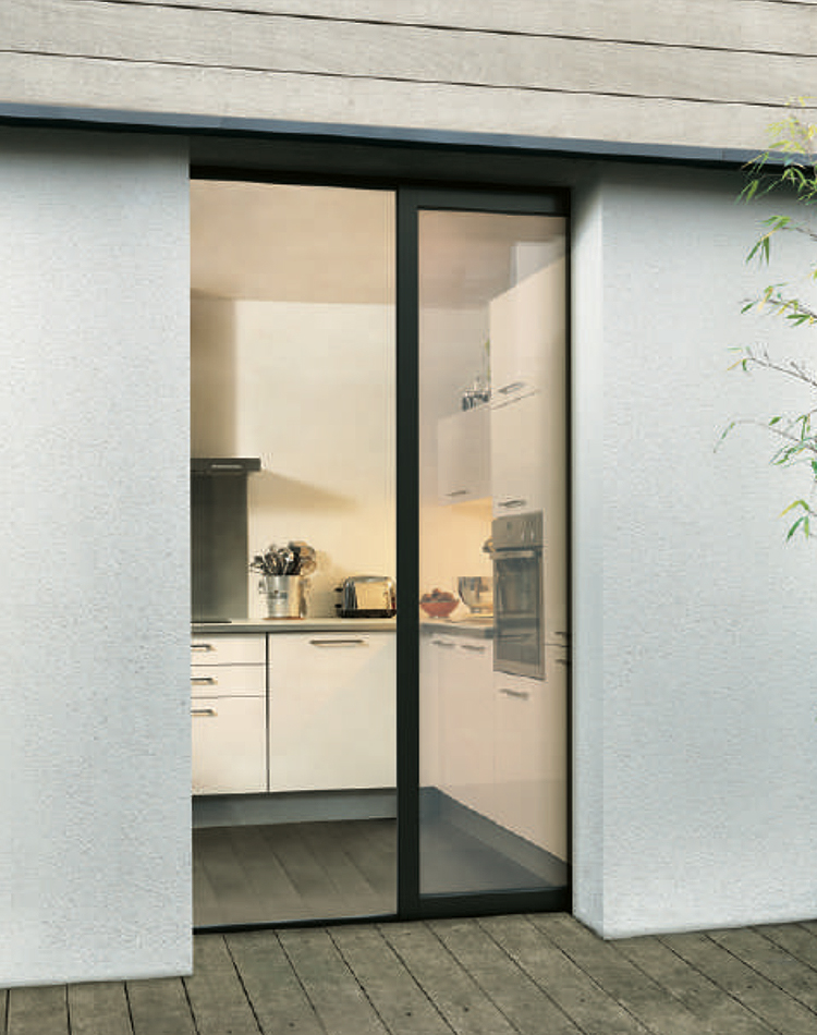 Baie coulissante à galandage en aluminium KLINE à Briis-sous-Forges dans l'Essonne - La Fermeture Parisienne project-slider-image