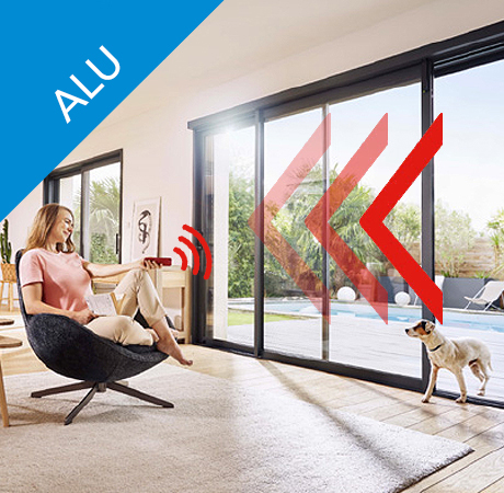 Installation de baies coulissantes pilotées aluminium KLINE dans l'Essonne (91) img