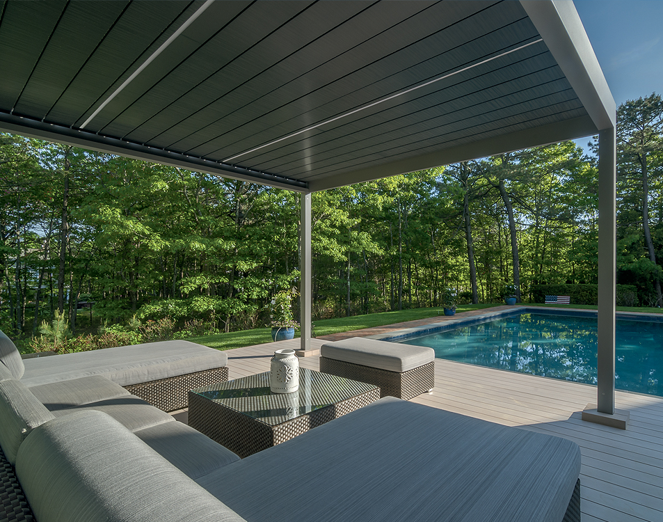 Pergolas bioclimatiques Algarve à Boissy-le-Cutté (91) - La Fermeture Parisienne project-slider-image