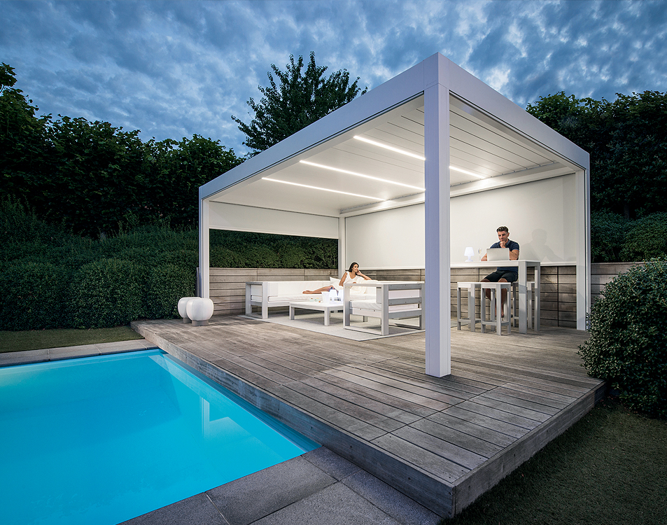 Pergolas bioclimatiques Camargue à Orsay (91) - La Fermeture Parisienne project-slider-image