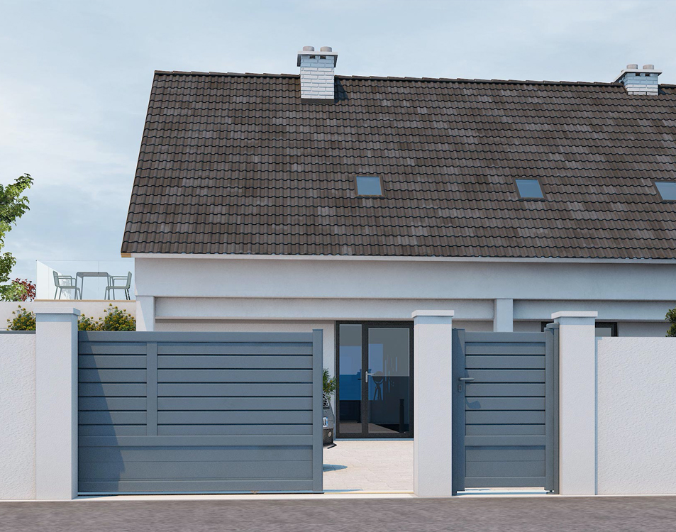 Portails aluminium KOSTUM à Forges-les-Bains (91) - La Fermeture Parisienne project-slider-image